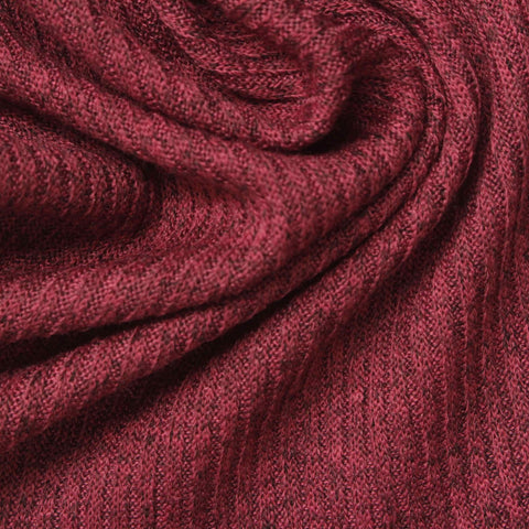 Red Marl Rib Knit, Polyester, 220 gsm
