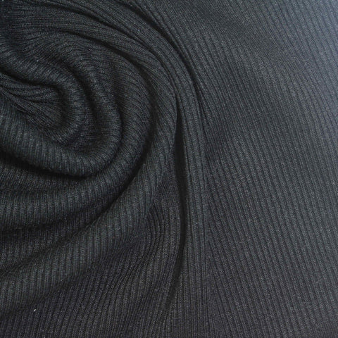 Polyester Cotton Stretch Rib Knit Fabric, 395 gsm, 125 cm — Grey