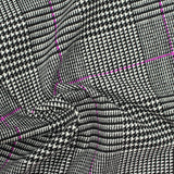 Black Houndstooth Linen-Look, Polyester — photo 2