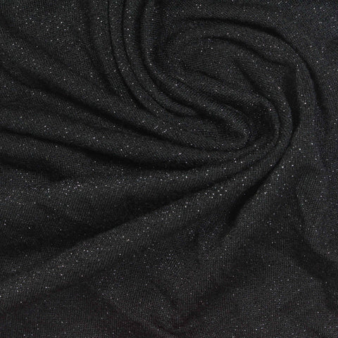 Silver Glitter-Fleck Jersey Knit, Poly-Viscose