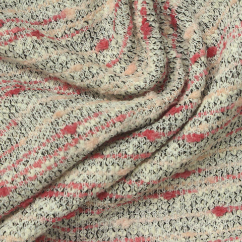 Black Textured French Terry, Poly-Cotton, 260 gsm