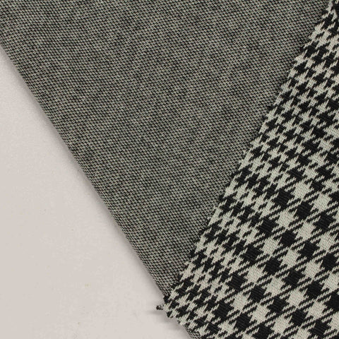 Black Houndstooth Knit, Polyester, 260 gsm, 155 cm, ref EF-210793