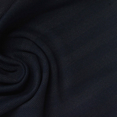 Striped 100% Polyester Piqué Knit Fabric, 286 gsm, 182 cm — Navy