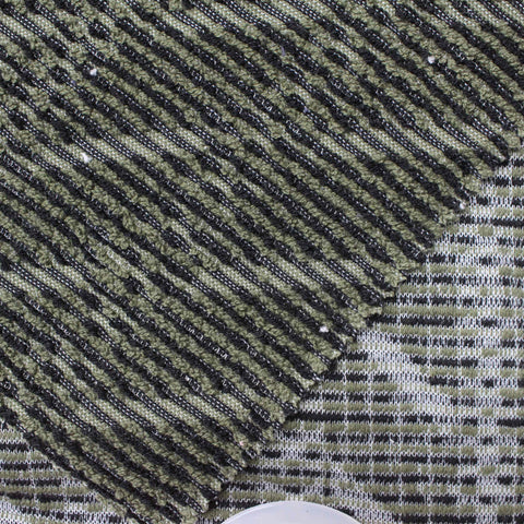 Black Dashes Jacquard, Poly-Cotton
