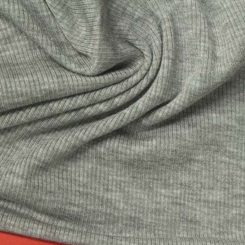 Grey Marl Rib Knit, Modal