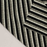 Black Horizontal-Stripe Rib Knit, Poly-Viscose — photo 2