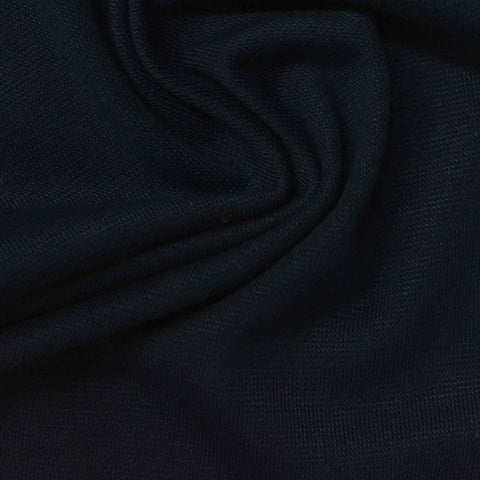 Polyester Stretch Rib Knit Fabric, 345 gsm, 170 cm — Black