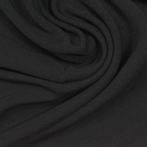 100% Viscose Interlock Knit Fabric, 240 gsm, 165 cm — Black