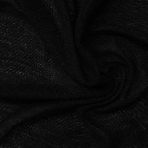 Slub 100% Viscose Chunky Knit Fabric, 92 gsm, 185 cm — Black