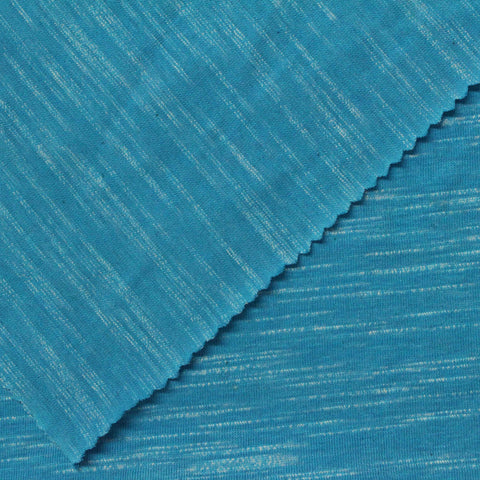 Blue Heathered-Marl Knit, Cotton-Poly