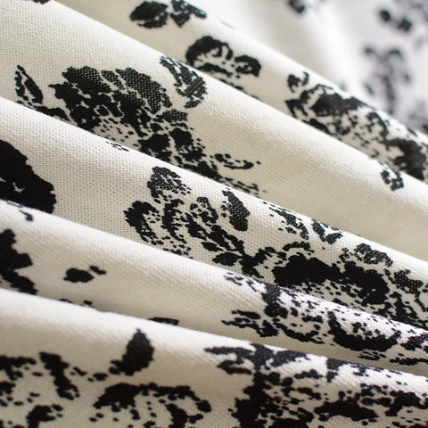 Black Floral Knit, Polyester, 206 gsm
