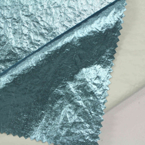 100% Nylon Plissé Fabric, 146 cm — Blue