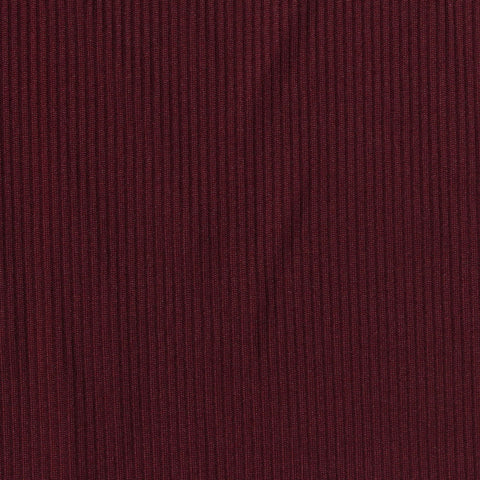 Polyester Stretch Rib Knit Fabric, 170 gsm, 155 cm — Red