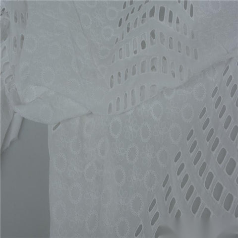 White Floral Woven, Cotton