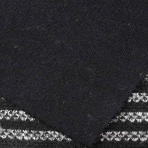 Black Horizontal-Stripe Chunky Knit, 400 gsm