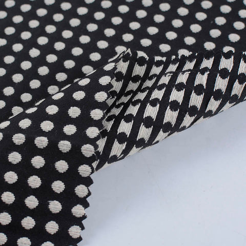 White Dots Jacquard, Poly-Cotton, 201 gsm