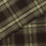 Dark Brown Bold-Plaid Woven, Poly-Viscose — photo 2