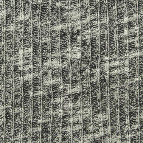 Black Heathered-Marl Rib Knit, Viscose-Poly, 185 gsm, 153 cm