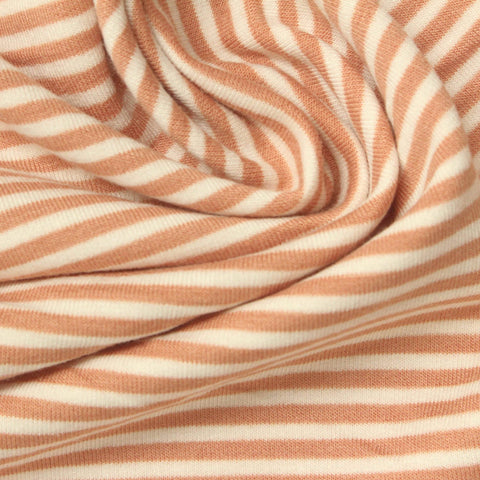 Cream Horizontal-Stripe French Terry, Poly-Viscose, 250 gsm