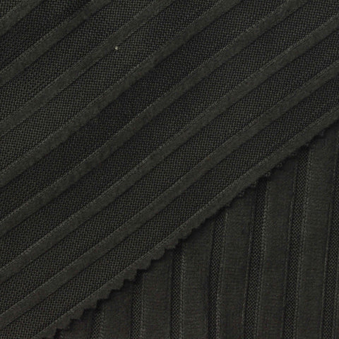 Dark Grey Stripes Rib Knit, Polyester