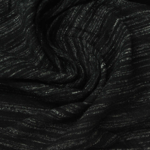 Black Marl Jersey Knit, Cotton-Poly