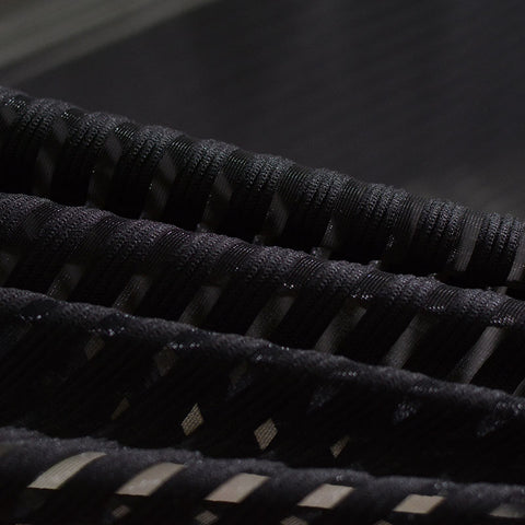 Black Horizontal-Stripe Jacquard, Cotton-Poly, 210 gsm, 173 cm