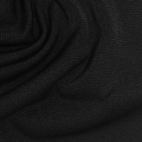 Acetate Polyester Stretch Scuba Knit Fabric, 240 gsm, 148 cm — Black