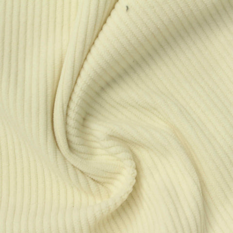 Cream Ribbed Knit Corduroy, Polyester