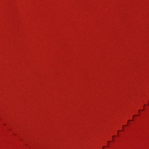 Polyester Viscose Stretch Scuba Knit Fabric, 245 gsm, 160 cm — Red