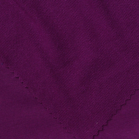 Polyester Viscose Stretch French Terry Fabric, 240 gsm, 160 cm — Purple, ref EF-261669