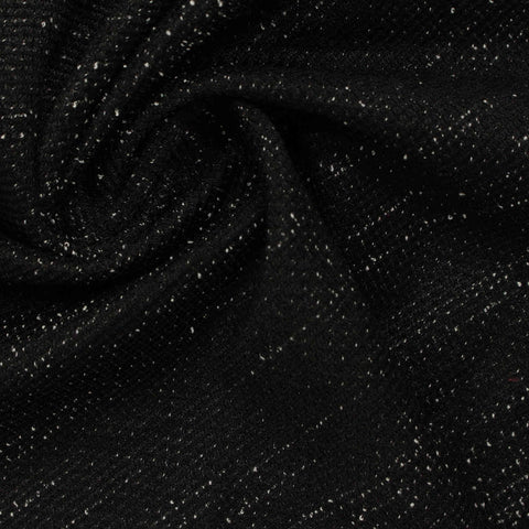 Black Marl Interlock Knit, Polyester, 250 gsm
