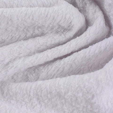 White Textured Jacquard, Polyester, 160 gsm