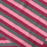Pink Horizontal-Stripe Pointelle Knit, Viscose-Nylon — photo 2