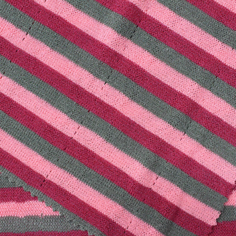 Pink Horizontal-Stripe Pointelle Knit, Viscose-Nylon, 271 gsm