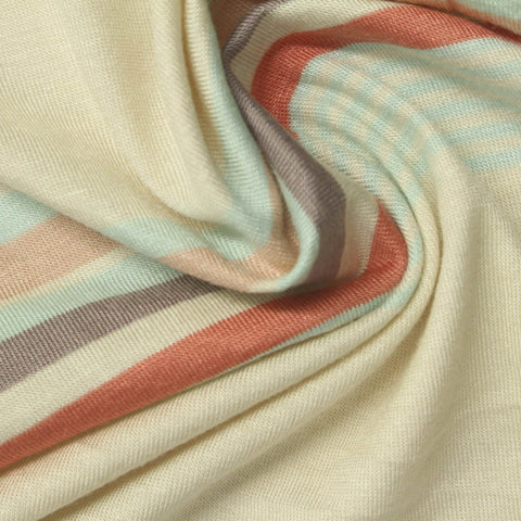 Mint Horizontal-Stripe Jersey Knit, Viscose