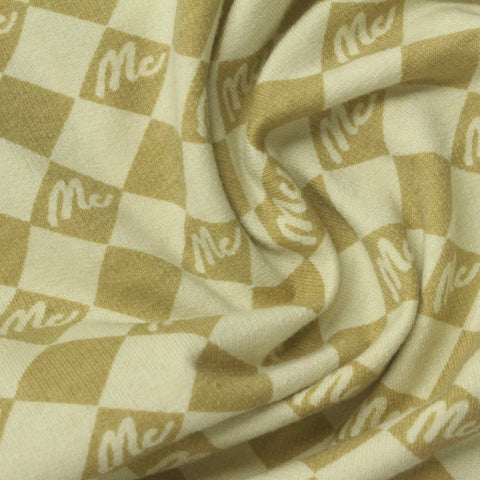 Beige Diamond French Terry, Poly-Cotton