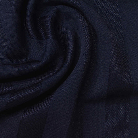 Navy Vertical-Stripe Piqué Knit, Cotton-Poly
