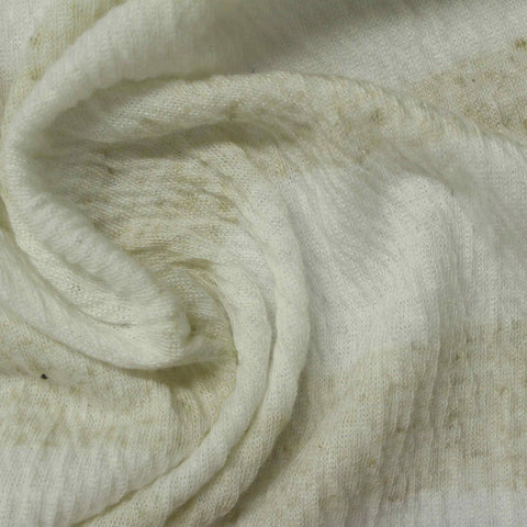 Cream Horizontal-Stripe Jersey Knit, Viscose-Poly, 195 gsm