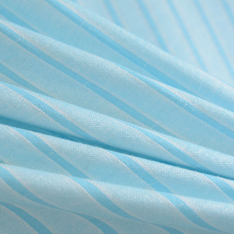 Light Blue Vertical-Stripe Knit, Polyester