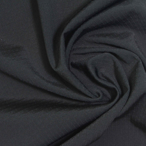 100% Nylon Waffle Knit Fabric, 180 gsm, 155 cm — Black
