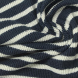 Navy Horizontal-Stripe Waffle Knit, Polyester — photo 2
