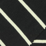 Striped Cotton Stretch Rib Knit Fabric, 300 gsm, 150 cm — Black — photo 2