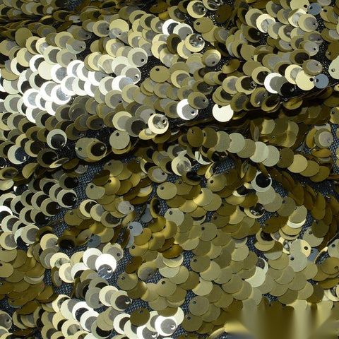 Gold Sequin Mesh, Nylon-Poly