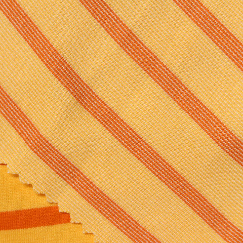 Orange Horizontal-Stripe Ponte Knit, Viscose-Poly, 340 gsm