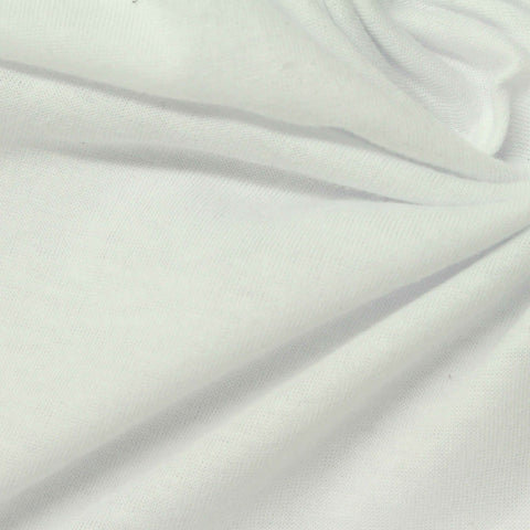 100% Cotton Jersey Knit Fabric, 120 gsm, 150 cm — White