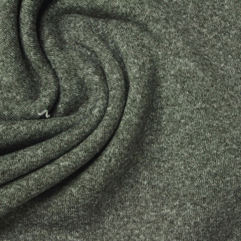 Green Marl Jersey Knit, Polyester, 280 gsm