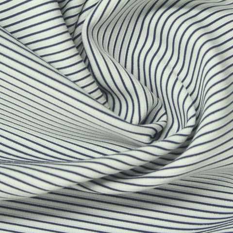 Navy Horizontal-Stripe Warp Knit, Poly-Spandex
