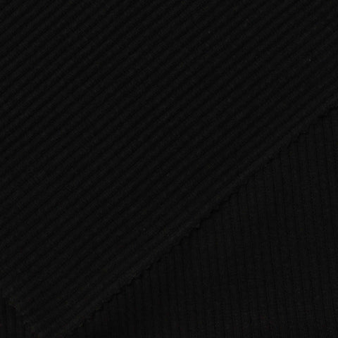 Rib Knit Fabric, 260 gsm, 120 cm — Black