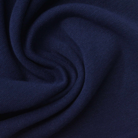 Cotton Polyester French Terry Fabric, 295 gsm, 178 cm — Navy