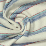 Cream Horizontal-Stripe Jersey Knit, Poly-Viscose — photo 2